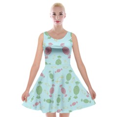 Toffees Candy Sweet Dessert Velvet Skater Dress by Jancukart