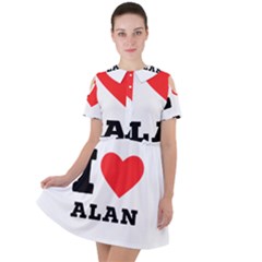 I Love Alan Short Sleeve Shoulder Cut Out Dress  by ilovewhateva