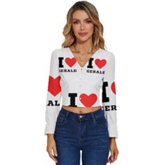 I Love Gerald Long Sleeve V-neck Top by ilovewhateva