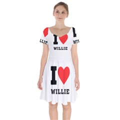 I Love Willie Short Sleeve Bardot Dress by ilovewhateva