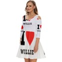 I love willie Shoulder Cut Out Zip Up Dress View2