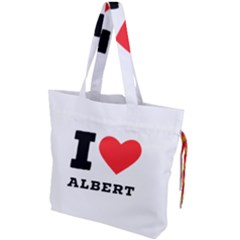 I Love Albert Drawstring Tote Bag by ilovewhateva