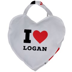 I Love Logan Giant Heart Shaped Tote by ilovewhateva