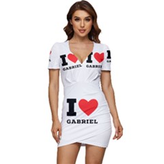 I Love Gabriel Low Cut Cap Sleeve Mini Dress by ilovewhateva