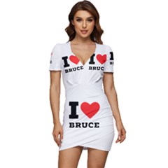 I Love Bruce Low Cut Cap Sleeve Mini Dress by ilovewhateva