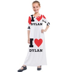 I Love Dylan  Kids  Quarter Sleeve Maxi Dress by ilovewhateva