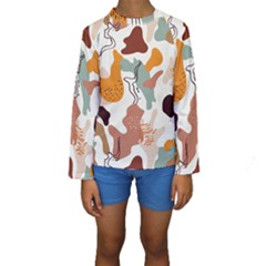 Shapes Pattern Kids  Long Sleeve Swimwear by BlackRoseStore