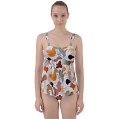 Shapes Pattern Twist Front Tankini Set by BlackRoseStore