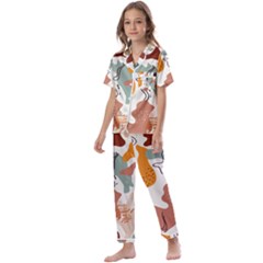 Shapes Pattern Kids  Satin Short Sleeve Pajamas Set by BlackRoseStore