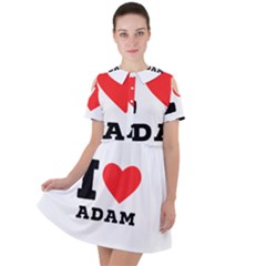 I Love Adam  Short Sleeve Shoulder Cut Out Dress  by ilovewhateva