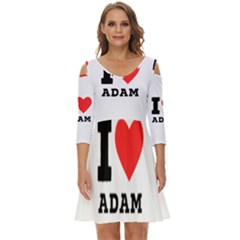 I Love Adam  Shoulder Cut Out Zip Up Dress by ilovewhateva