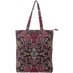 Pink Brown Liquify Repeats Iii Double Zip Up Tote Bag by kaleidomarblingart