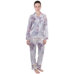 Liquid Marble Women s Long Sleeve Satin Pajamas Set	 by BlackRoseStore