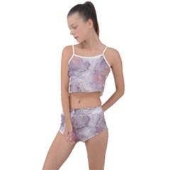 Liquid Marble Summer Cropped Co-ord Set by BlackRoseStore