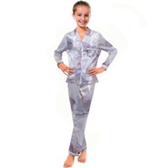 Liquid Marble Kid s Satin Long Sleeve Pajamas Set by BlackRoseStore