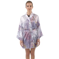 Liquid Marble Long Sleeve Satin Kimono by BlackRoseStore