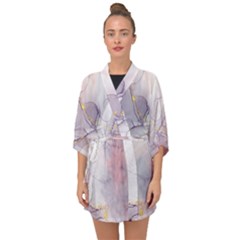 Liquid Marble Half Sleeve Chiffon Kimono by BlackRoseStore