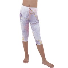 Liquid Marble Kids  Lightweight Velour Capri Leggings  by BlackRoseStore