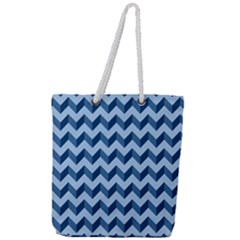 Modern Retro Chevron Patchwork Pattern Full Print Rope Handle Tote (large) by GardenOfOphir