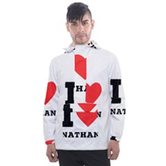 I Love Nathan Men s Front Pocket Pullover Windbreaker by ilovewhateva