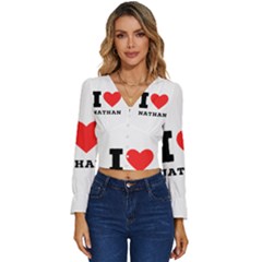 I Love Nathan Long Sleeve V-neck Top by ilovewhateva