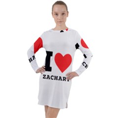 I Love Zachary Long Sleeve Hoodie Dress by ilovewhateva