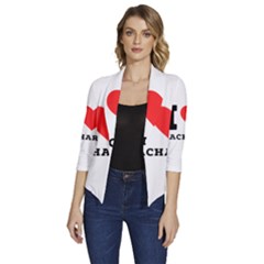 I Love Zachary Women s Draped Front 3/4 Sleeve Shawl Collar Jacket by ilovewhateva