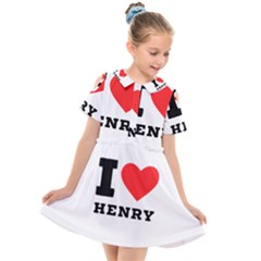 I Love Henry Kids  Short Sleeve Shirt Dress by ilovewhateva