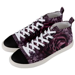 Rose Mandala Men s Mid-top Canvas Sneakers by MRNStudios