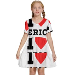 I Love Eric Kids  Short Sleeve Tiered Mini Dress by ilovewhateva