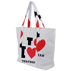 I Love Jonathan Zip Up Canvas Bag by ilovewhateva