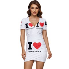 I Love Jonathan Low Cut Cap Sleeve Mini Dress by ilovewhateva