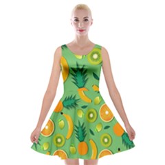 Fruit Tropical Pattern Design Art Velvet Skater Dress by danenraven