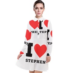 I Love Stephen Long Sleeve Chiffon Shirt Dress by ilovewhateva