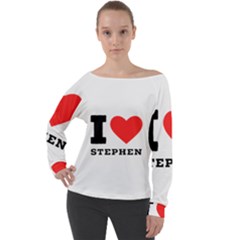 I Love Stephen Off Shoulder Long Sleeve Velour Top by ilovewhateva