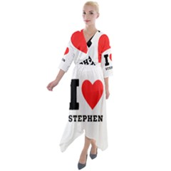 I Love Stephen Quarter Sleeve Wrap Front Maxi Dress by ilovewhateva