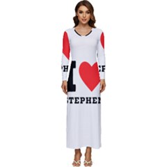 I Love Stephen Long Sleeve Longline Maxi Dress by ilovewhateva