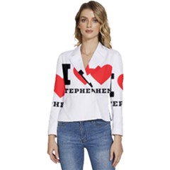 I Love Stephen Women s Long Sleeve Revers Collar Cropped Jacket by ilovewhateva