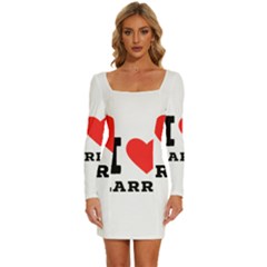 I Love Larry Long Sleeve Square Neck Bodycon Velvet Dress by ilovewhateva