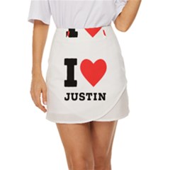 I Love Justin Mini Front Wrap Skirt by ilovewhateva