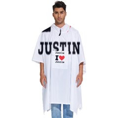 I Love Justin Men s Hooded Rain Ponchos by ilovewhateva