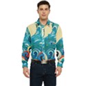 Waves Ocean Sea Abstract Whimsical (2) Men s Long Sleeve Pocket Shirt  View1