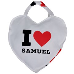 I Love Samuel Giant Heart Shaped Tote by ilovewhateva