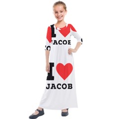 I Love Jacob Kids  Quarter Sleeve Maxi Dress by ilovewhateva