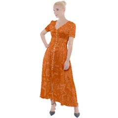 Orange-chaotic Button Up Short Sleeve Maxi Dress by nateshop