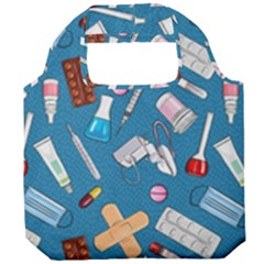 Medicine Pattern Foldable Grocery Recycle Bag by SychEva