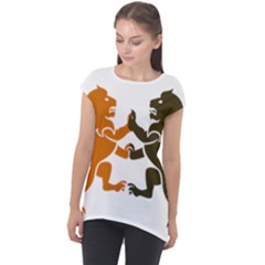 Lions Animals Wild Cats Cap Sleeve High Low Top by Semog4