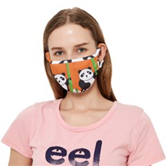 Panda Animal Orange Sun Nature Crease Cloth Face Mask (adult) by Semog4