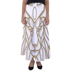 Lion Face Wildlife Crown Flared Maxi Skirt by Semog4