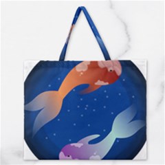 Koi Fish Carp Water Nature Animal Zipper Large Tote Bag by Semog4